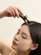 可愛い猫デザインの穴あけ不要頭皮マッサージブラシ【顔・首・肩用】