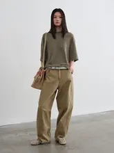 扭結デザインの透かしTシャツ【夏用・女性用・丸首・ゆったり短袖】（セットアップ対応）