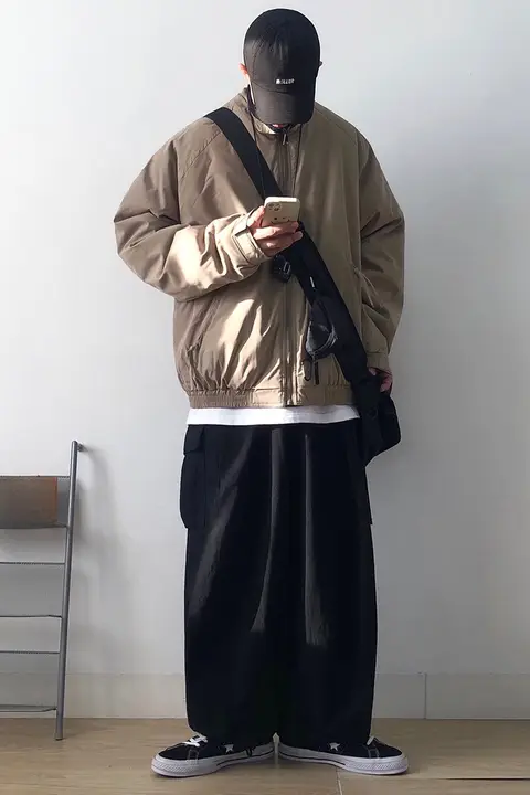冬用コットン立襟アウター【メンズ・裏起毛・カジュアル・ゆったりフィット】