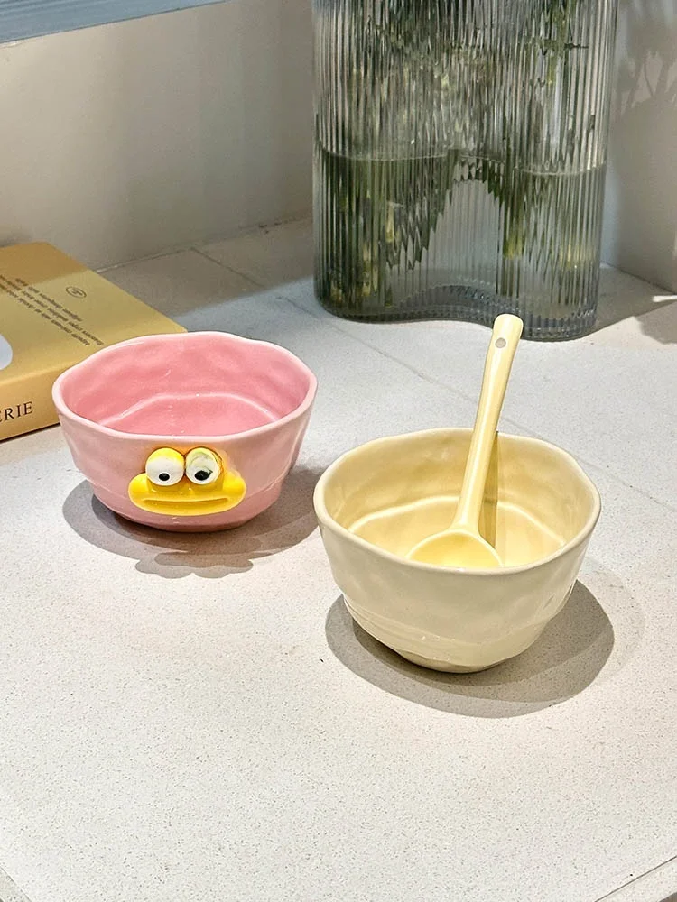 少女向け陶器ボウルセット：ins風の粉嫩デザインで日常の食事もおしゃれに