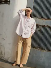 Herz カーキ色 ワイドパンツ【春夏用・フィット・UVカット】