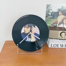 LPレコード 時計付き ディスプレイラック ヴィンテージ シンプル DIY おしゃれ インテリア雑貨 誕生日ギフト JAY