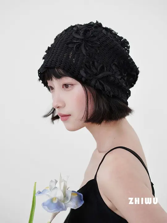 春夏用ニットプルオーバーハット【透かし編み・ファッショナブル】