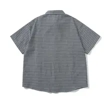 夏用 レトロチェック柄  オーバーサイズシャツ【立体裁断・カジュアル・半袖】