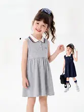 学院風の子供用POLOワンピース【軽やかで快適・夏用・女の子向け】