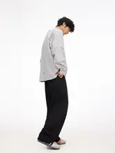 ストリートスタイルの黒いヒップホップパンツ【メンズ・スポーツ用・バナナパンツ】
