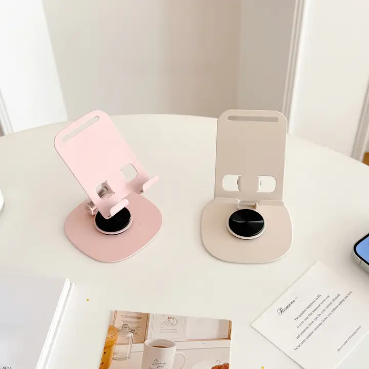 全金属製デスク用スマホスタンド【折りたたみ式・学習・視聴用】