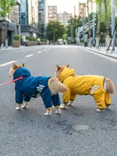 防水ペット用全身雨具【柴犬・コーギー対応・小中大犬用】