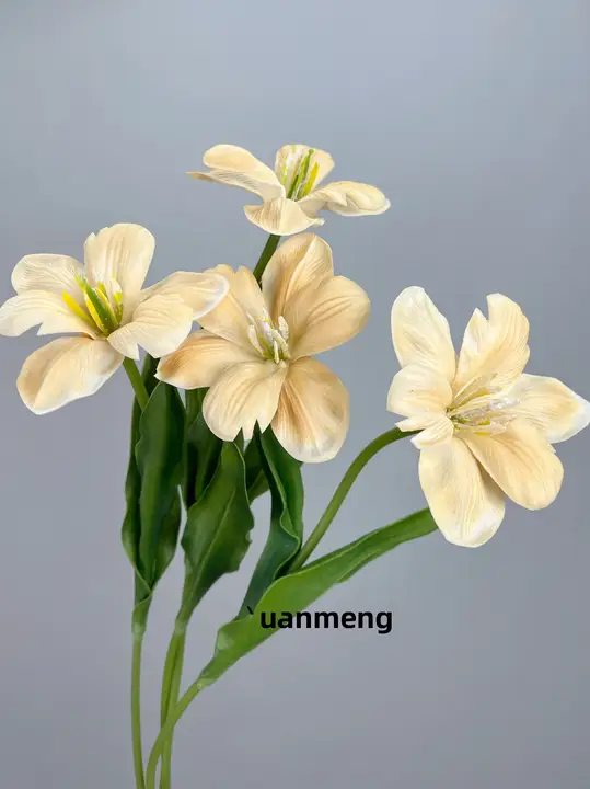 PU製 テクスチャー仕上げのブローニー チューリップ造花【室内飾り・油絵風花束】