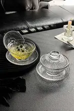 耐熱ガラス製中華スタイルスープボウルセット【蓋付き・透明・なつめぎょくしゅ・スープ用】