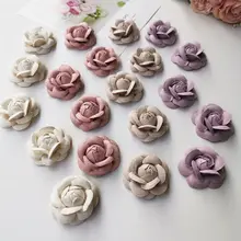5cm 立体椿の花 ダブルフェイスファブリック DIY装飾素材【帽子・衣服用】