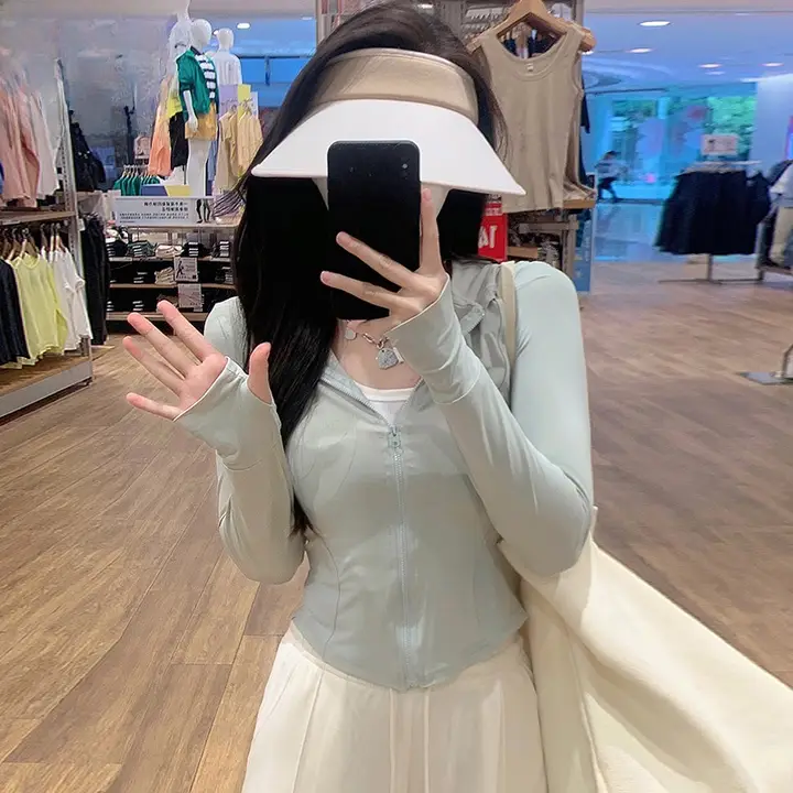 夏用 薄手アイスシルク日焼け止めカーディガン【スリムフィット・通気性】