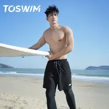 toswim 水陸両用の快適な長尺男性用水着【速乾・二重構造・サーフィン・ビーチリゾート用】
