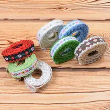 刺繍レース飾りテープ【民族風・カラフル・1cm幅・手作り装飾用】