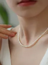 天然淡水真珠ネックレス【異形ケシパール・シンプルで高級感のあるデザイン・鎖骨チェーン】