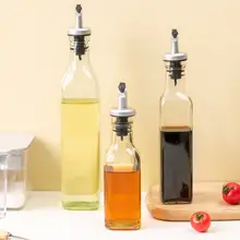 キッチン用ガラス製オイルボトル【漏れ防止・調味料用・四角形デザイン】
