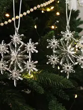 クリスタル感アクリル製の立体的な大雪片バレリーナクリスマスツリー装飾用オーナメント