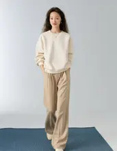 ハイウェストドレープワイドパンツ【女性用・シンプル・ストレート・タック入り】（セットアップ対応）