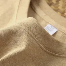 アメリカンコットン使用のカーキ色ショートスリーブTシャツ【極上の柔らかさ・シンプルデザイン】