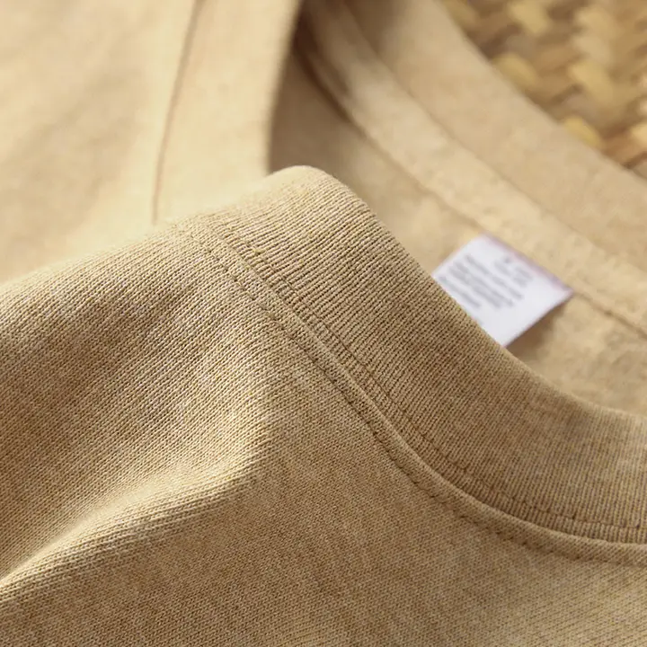 アメリカンコットン使用のカーキ色ショートスリーブTシャツ【極上の柔らかさ・シンプルデザイン】