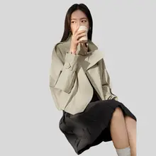 通勤に最適な女性用ショートコート【カジュアル・翻領デザイン・ゆったりフィット】