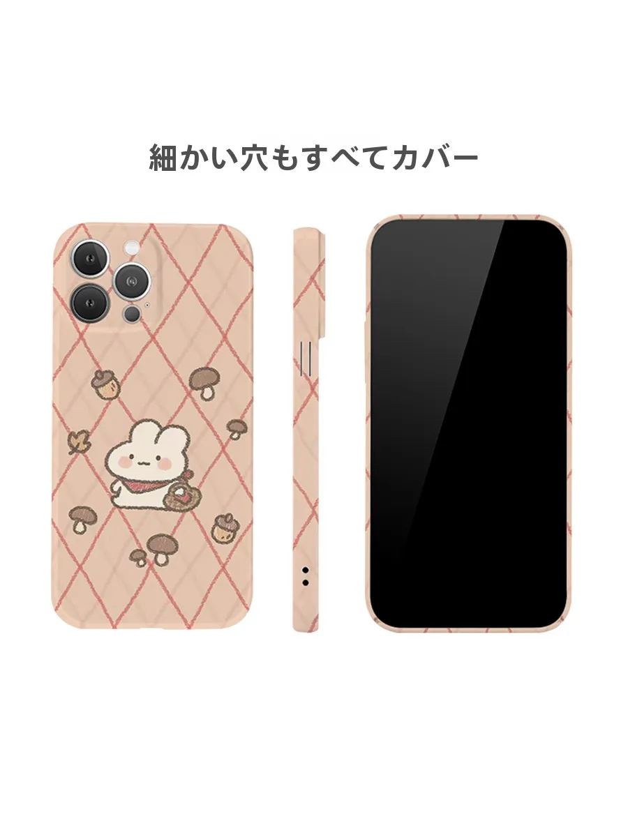 可愛いシマエナガイラストのウサギスマホケース：小清新デザインで日常を彩る