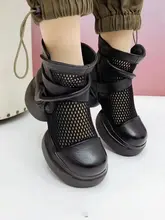 厚底サンダル【透湿性・レザー風ハイヒール・マーチンブーツ】