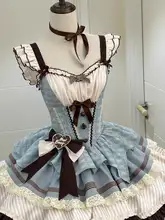 薄荷チョコレート風ロリータ風短丈キャミソールドレス【可愛いプリンセスデザイン・長袖シャツ付き】（セットアップ対応）