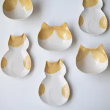 小皿 取り皿 薬味皿 手描き 猫柄 おしゃれ 食器 釉下彩 陶器
