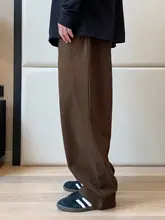 春秋用 メンズワイドフィットカジュアルパンツ【立体的な模様・ゆったりストレート】