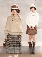 バタフライノット付きショートセーター【女性用・冬季用・コンフォート・無地】