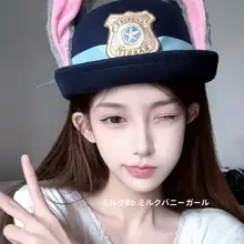うさぎ耳のカートゥーンベレー帽【コスプレ用・可愛いデザイン】