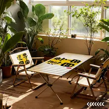 屋外用 折りたたみ式テーブルとチェアセット【携帯便利・キャンプ・ビーチ用】（セットアップ対応）