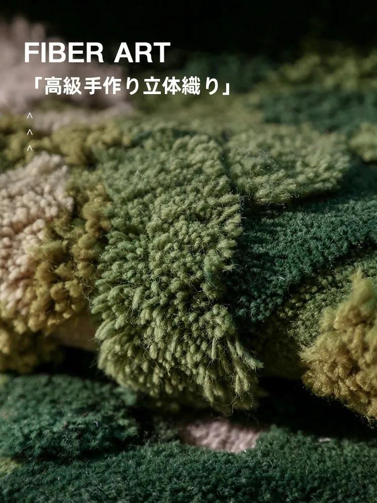 北欧風 手作りラグマット タイプ：苔の森デザインの実用性と空間適応性