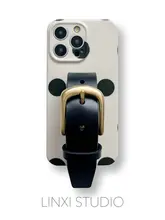 スマホケース iPhone15/14/13/12対応 本革 水玉柄 ミルクティー リストストラップ付き フルカバー 耐衝撃 ジャストフィット ハンドメイド ヴィンテージ インスタ映え