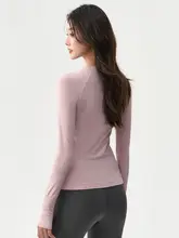 秋冬用フィットネスウェア【長袖・速乾・ヨガ・ピンク・トレーニング用】（セットアップ対応）