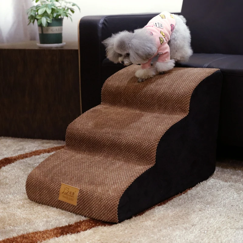 ペット用階段：犬猫対応の40cm幅シルエットでベッドアクセスを実現