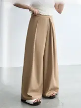 デザイン性のあるドレープ感のあるスーツ長パンツ【大きいサイズ・カジュアル】