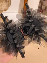 高級感あるフェザー風ボリュームヘアクリップ【女性用・後頭部まとめ髪・シ ャーククリップ・ヘアアクセサリー】