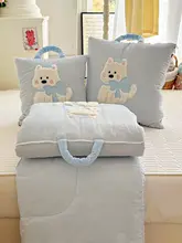 可愛い犬の抱き枕兼用ブランケット【車用・オフィス・昼寝対応】