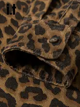 レディース 秋用 レオパード柄デニムジャケット【フィット・長袖・カジュアル】