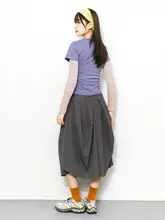 春季アウトドア用 カラーブロック風デザイン 長袖Tシャツ【ストライプスリーブ・細身効果】