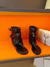 内増高ローマサンダル【女性用・皮ベルト付き・トングデザイン・トレンドスタイル】