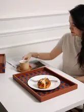 ハンドメイドのヴィンテージ風編みこみナプキンホルダー【トレー兼用・香り用収納・玄関飾り】
