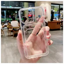 透明カードケース対応のiPhone用スマホケース【防落設計・写真収納可能・カップル向け】