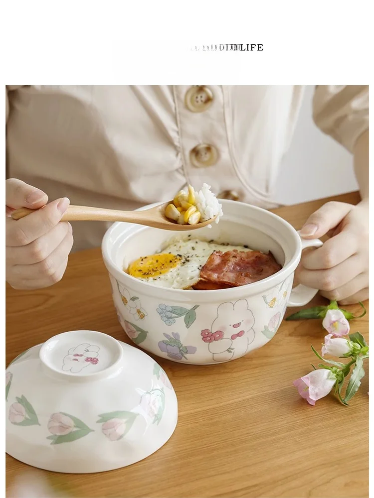 お椀型の使い方と特徴：Tlife Tobo 陶器製チューリップデザインの蓋付き丼を実際のシーンで解説