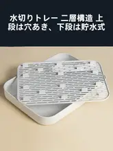 家用多機能水切りトレイ【北欧風・長方形・二段構造・プラスチック製】