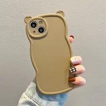 iPhone 14用 スマホケース【オリーブグリーン・シンプルデザイン・ソフトシリコン・衝撃吸収】