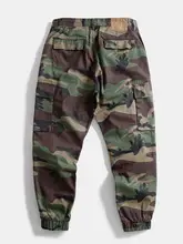 メンズ カモフラージュ 多ポケット ジョガーパンツ【アメリカンヴィンテージ・厚手・アウトドア用】
