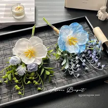 シンプルなデザインのフェイクフラワー小花束【インテリア装飾・高級感・手持ち用】